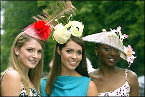 As always a stunning selection of hats adds to the glamour for the festival's spectators