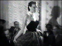 Model on the catwalk in London restaurant