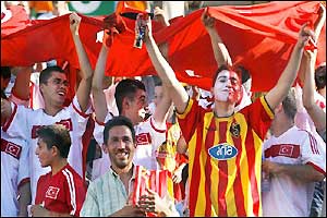 The Turkey fans are in high spirits before the game