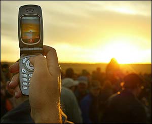 Mobile phone taking picture