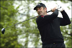 Sam Torrance drives on his return to The Belfry for the first time since leading Europe to the Ryder Cup in 2002