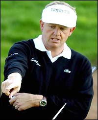 Colin Montgomerie is in determined mood on day two