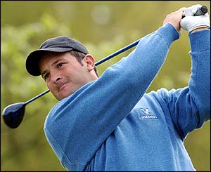 David Dixon hits a drive