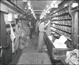 Worker on the mail train
