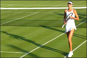 Ninth seed Daniela Hantuchova of Slovakia beats Marion Bartoli of France 6-4 6-1