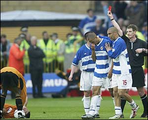 Reading�s Nathan Tyson is sent off in injury time