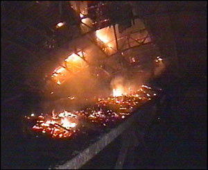 A second fire at Brighton's West Pier in May 2003 - footage from East Sussex Fire Brigade