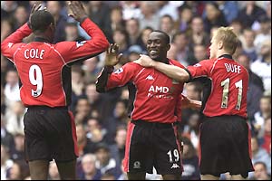 Dwight Yorke combines well with Andy Cole to put Rovers ahead - and boost their hopes of Uefa Cup qualification. 