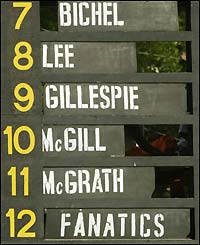 The 'Fanatics' are listed at 12th man on the scoreboard