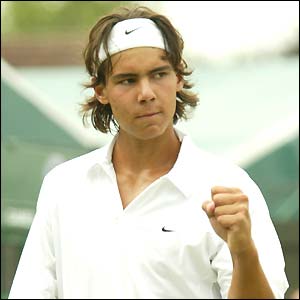 Rafael Nadal-Parera celebrates a point