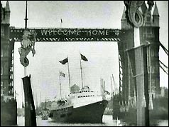 The royal yacht Britannia at London Bridge