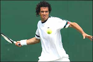 Morroco's Younes El Aynaoui in action at Wimbledon