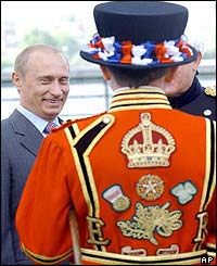 Vladmir Putin meets a Beefeater 