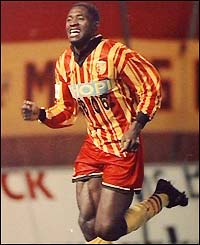 Mark-Vivien Foe in action for Lens where he played for five seasons from 1995