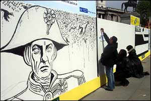 Carol Griffiths, Maria Dillon and Yvonne Pascal at work on a new piece