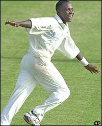 Fidel Edwards takes five wickets on his West Indies debut 