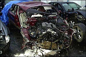 Chris Coleman's car after the crash