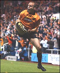 Substitute Alex Rae celebrates scoring for Wolves