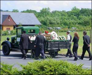 The truck led the procession