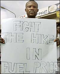 A protestor in Lagos