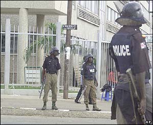Nigerian police in Yaba, Lagos
