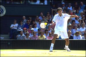 Pete Sampras in action