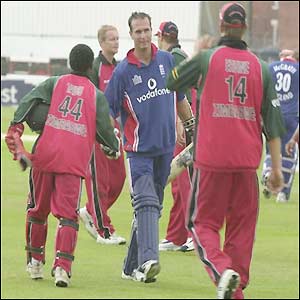 The match must be abandoned as the rain comes once again in the 17th over