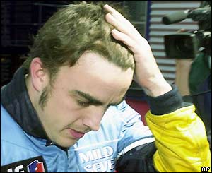 Renault's Fernando Alonso is disappointed after making mistakes during his qualifying lap