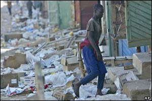 Looted market in Bunia