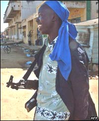 Militiaman on Bunia street