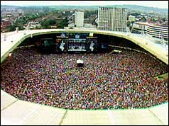 Ariel view of Wembley Stadium, London