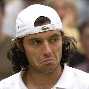 Sebastien Grosjean struggles to find his form in the second set 