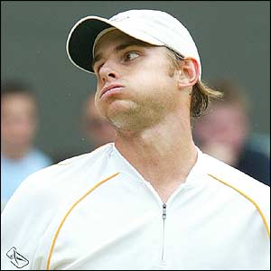 Roddick reacts as Federer takes the tie-break