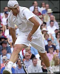 Roddick plays some powerful shots