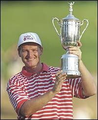 Ernie Els lifts the trophy in 1997