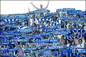The FC Porto fans are also in celebratory mood