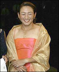 Ai Sugiyama of Japan smiles for the cameras at the Savoy Hotel