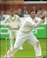 Zimbabwe's Heath Streak fields the ball