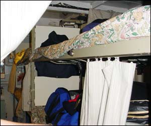 One of the rooms where the crew sleep
