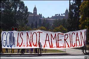 Anti-Bush banner in South Africa