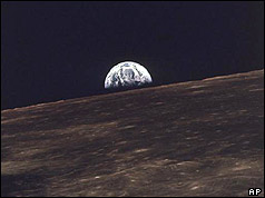 Earthrise over the Moon