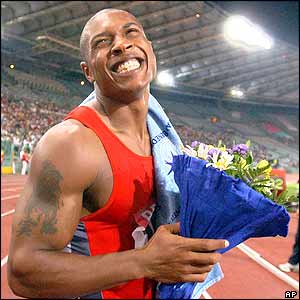 American Bernard Williams is delighted after winning the 200m