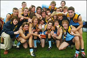 The NSW/ACT Rams celebrate victory in Melbourne
