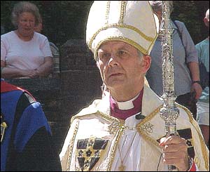 Dr Morgan was last to make his way into the shade of the cathedral