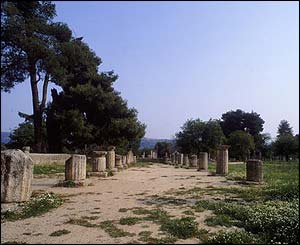 The Gymnasion at the site of the Ancient Olympic Games in Olympia, Greece