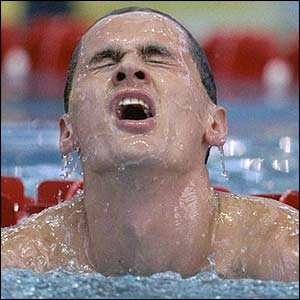 Alexander Popov of Russia won two gold and two silver medals in Atlanta in 1996