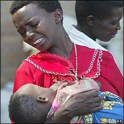 Bujumbura mother holding child 