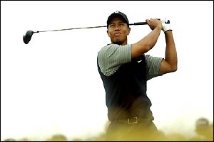 Tiger Woods at the 18th
