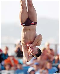 China's Xu Xiang during a dive in the 1m springboard event