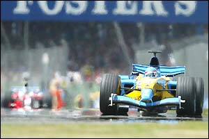 Jarno Trulli pulls away at the front